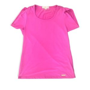 Michael Kors Slit-Sleeve Stretchy Top, Size S